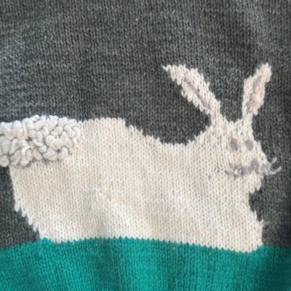 Handmade Bunny Easter Sweater With Hood Carrots - Picture 8 of 13